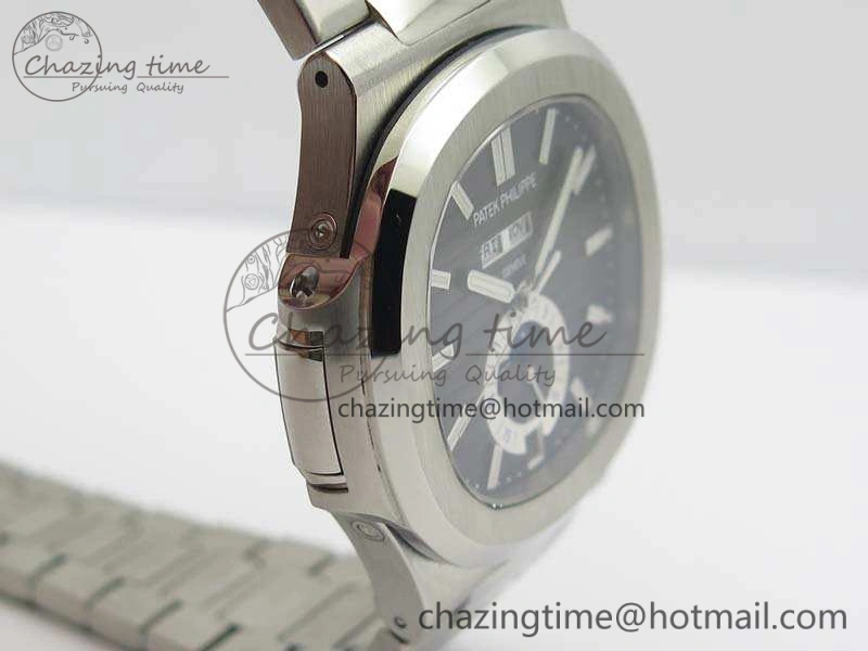 Nautilus Moonphase SS KMF Gray Dial On SS Bracelet Calendar Movement V2