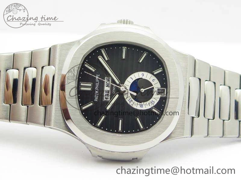 Nautilus Moonphase SS KMF Gray Dial On SS Bracelet Calendar Movement V2