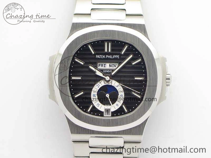 Nautilus Moonphase SS KMF Gray Dial On SS Bracelet Calendar Movement V2