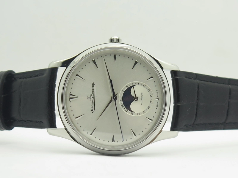 Nautilus Moonphase SS White Dial On Black Leather Strap MIYOTA 9015 PP324CS