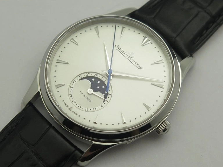 Nautilus Moonphase SS White Dial On Black Leather Strap MIYOTA 9015 PP324CS