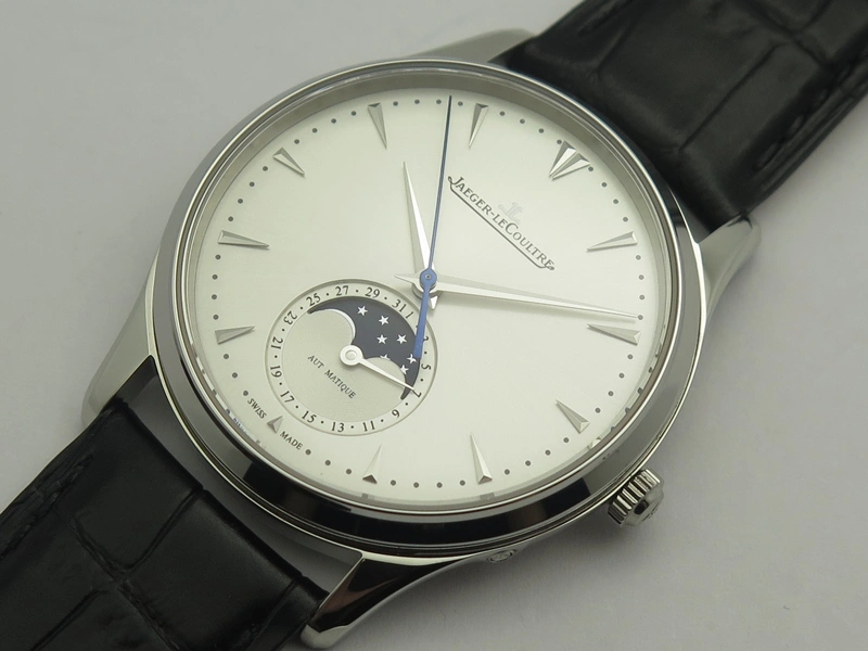 Nautilus Moonphase SS White Dial On Black Leather Strap MIYOTA 9015 PP324CS