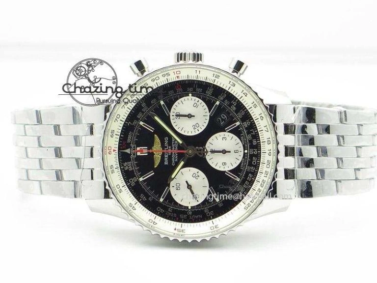 Navitimer 01 1:1 SS Dark Blue Dial on SS Bracelet A7750