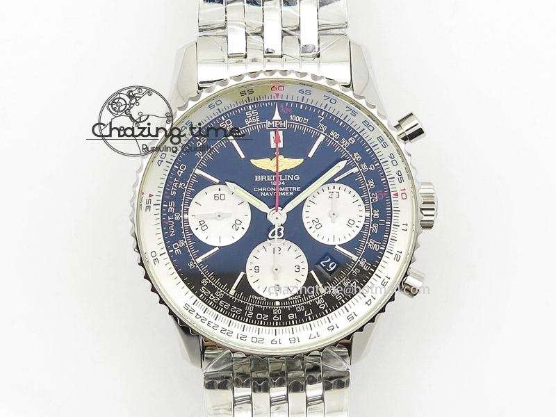 Navitimer 01 1:1 SS Dark Blue Dial on SS Bracelet A7750