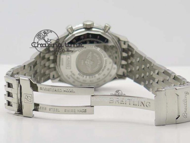 Navitimer 01 BP Maker 1:1 SS Black Dial Numeral Markers On SS Bracelet A7750