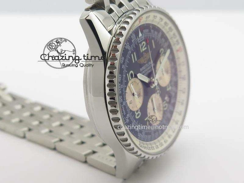 Navitimer 01 BP Maker 1:1 SS Black Dial Numeral Markers On SS Bracelet A7750