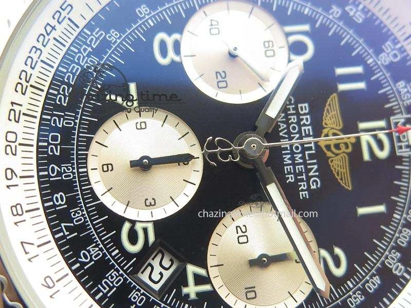 Navitimer 01 BP Maker 1:1 SS Black Dial Numeral Markers On SS Bracelet A7750
