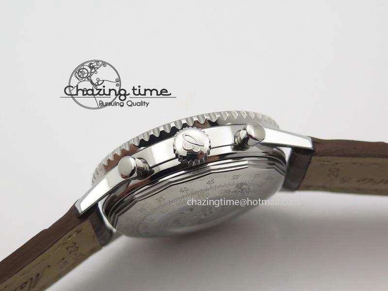 Navitimer 01 BP Maker 1:1 SS White Dial Numeral Markers On Brown Leather Strap A7750