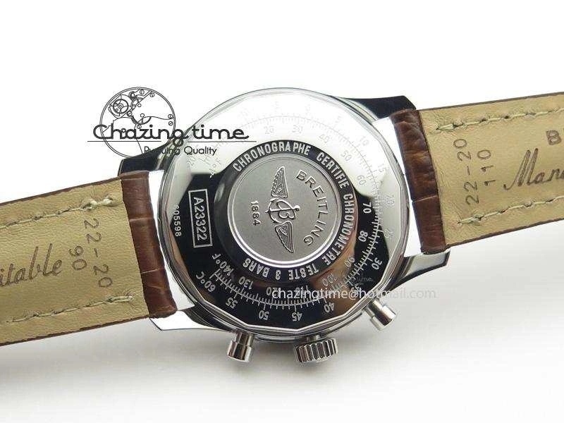 Navitimer 01 BP Maker 1:1 SS White Dial Numeral Markers On Brown Leather Strap A7750