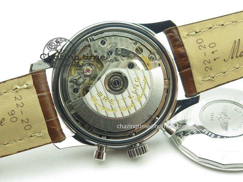 Navitimer 01 BP Maker 1:1 SS White Dial Numeral Markers On Brown Leather Strap A7750
