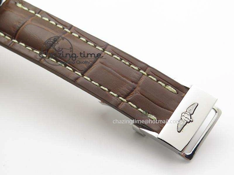 Navitimer 01 BP Maker 1:1 SS White Dial Numeral Markers On Brown Leather Strap A7750