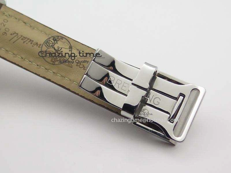 Navitimer 01 BP Maker 1:1 SS White Dial Numeral Markers On Brown Leather Strap A7750
