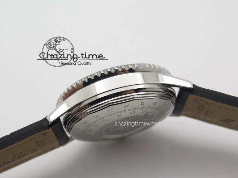 Navitimer 01 Bp Maker 1:1 SS Black Dial On Black Leather Strap A7750