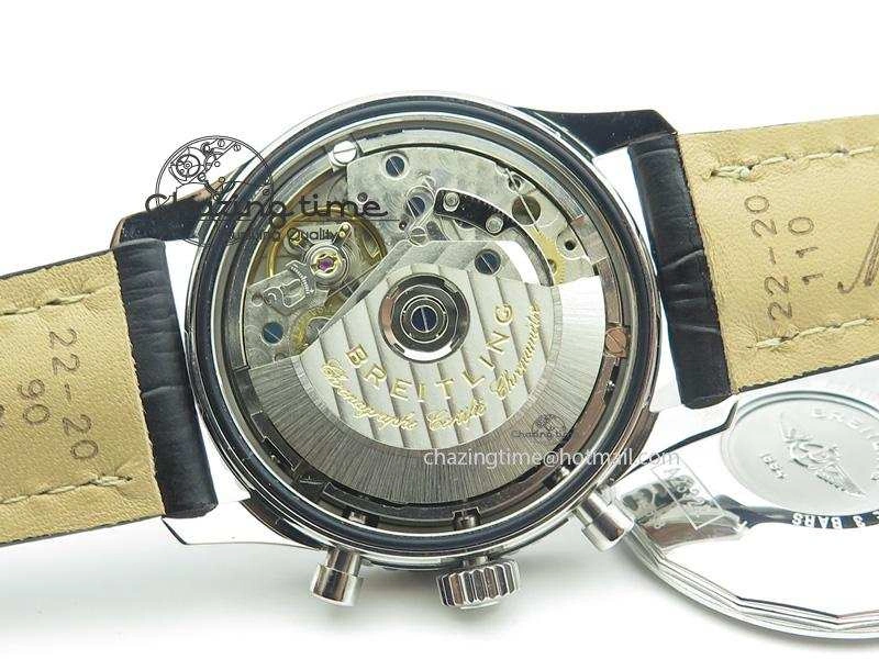 Navitimer 01 Bp Maker 1:1 SS Black Dial On Black Leather Strap A7750