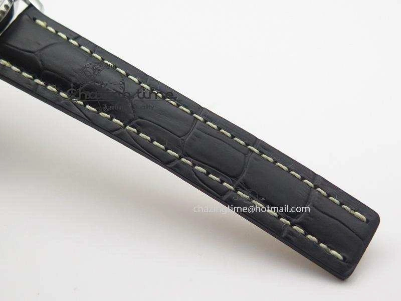 Navitimer 01 Bp Maker 1:1 SS Black Dial On Black Leather Strap A7750