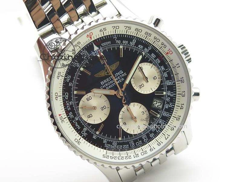 Navitimer 01 Bp Maker 1:1 SS Black Dial On SS Bracelet A7750
