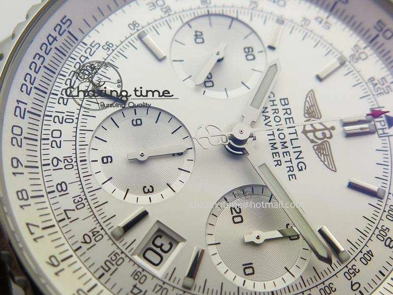Navitimer 01 Bp Maker 1:1 SS White Dial On Brown Leather Strap A7750