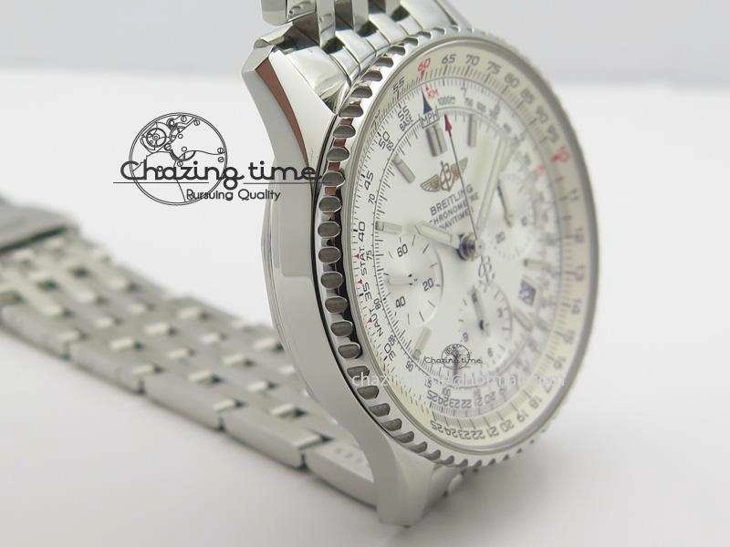 Navitimer 01 Bp Maker 1:1 SS White Dial On SS Bracelet A7750
