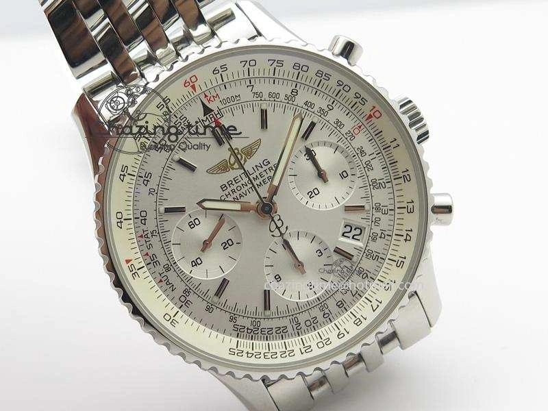 Navitimer 01 Bp Maker 1:1 SS White Dial On SS Bracelet A7750