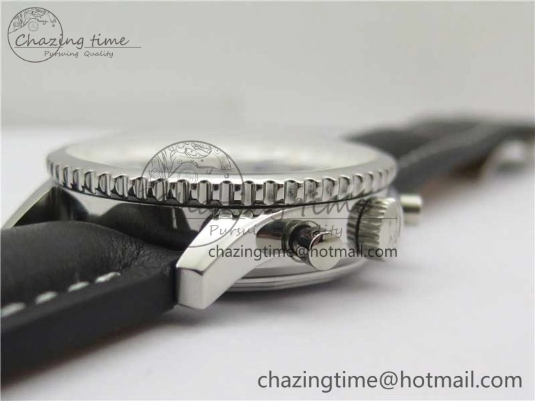 Navitimer 1 41mm SS B50 Black Dial on Black Leather Strap A7750
