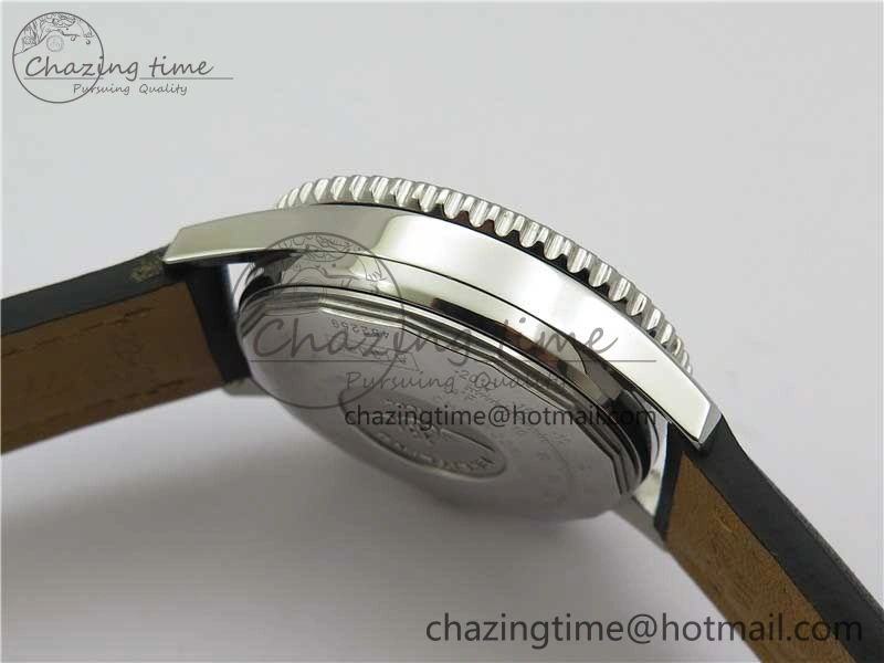 Navitimer 1 41mm SS B50 Black Dial on Black Leather Strap A7750