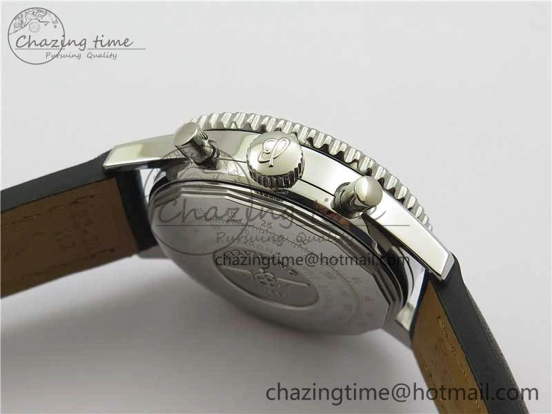 Navitimer 1 41mm SS B50 Black Dial on Black Leather Strap A7750