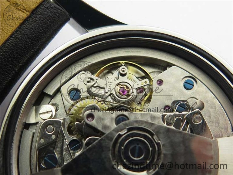 Navitimer 1 41mm SS B50 Black Dial on Black Leather Strap A7750