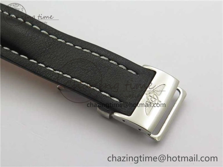 Navitimer 1 41mm SS B50 Black Dial on Black Leather Strap A7750