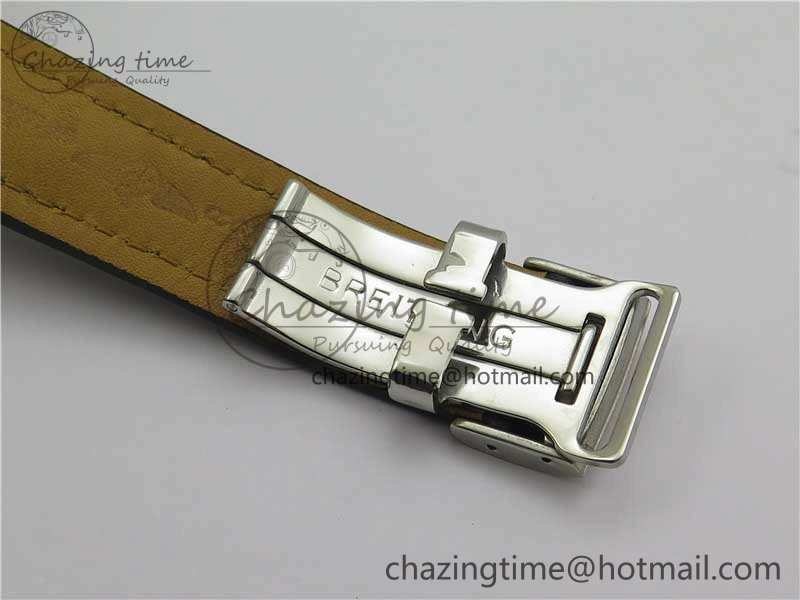 Navitimer 1 41mm SS B50 Black Dial on Black Leather Strap A7750