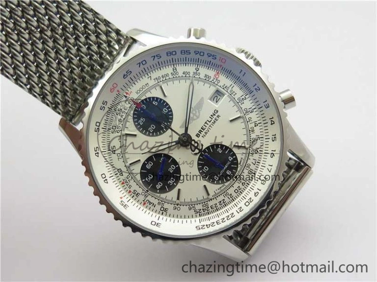 Navitimer 1 41mm SS B50 White Dial on SS Bracelet A7750