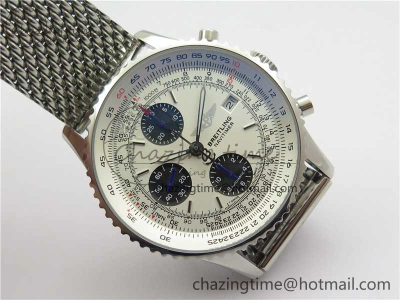 Navitimer 1 41mm SS B50 White Dial on SS Bracelet A7750