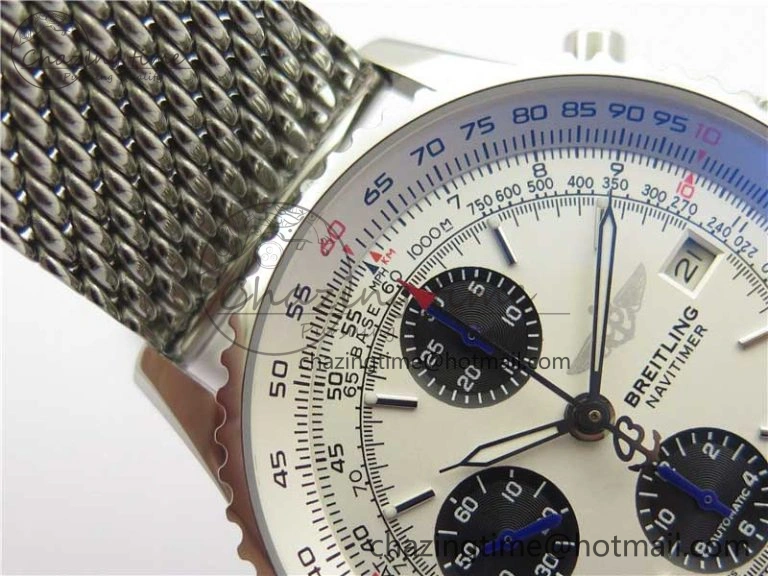 Navitimer 1 41mm SS B50 White Dial on SS Bracelet A7750