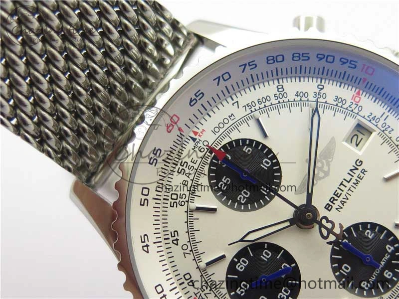 Navitimer 1 41mm SS B50 White Dial on SS Bracelet A7750