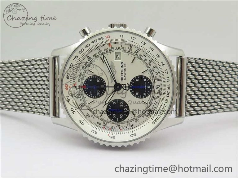 Navitimer 1 41mm SS B50 White Dial on SS Bracelet A7750