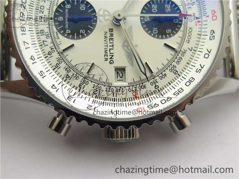 Navitimer 1 41mm SS B50 White Dial on SS Bracelet A7750