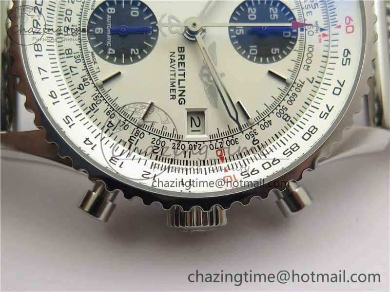 Navitimer 1 41mm SS B50 White Dial on SS Bracelet A7750