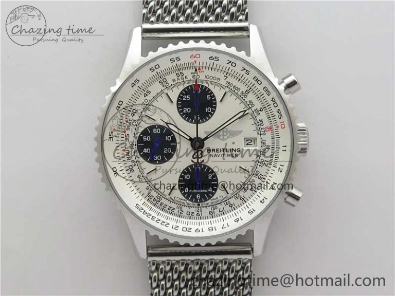 Navitimer 1 41mm SS B50 White Dial on SS Bracelet A7750