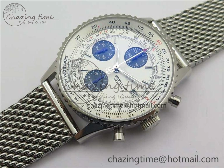 Navitimer 1 41mm SS B50 White Dial on SS Bracelet A7750