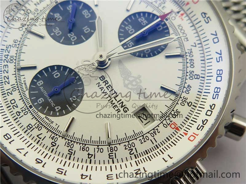 Navitimer 1 41mm SS B50 White Dial on SS Bracelet A7750
