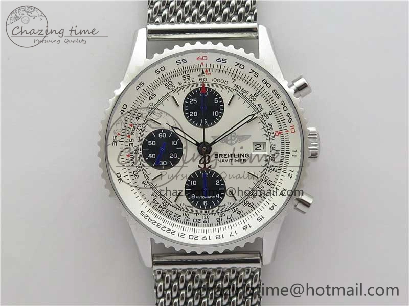 Navitimer 1 41mm SS B50 White Dial on SS Bracelet A7750