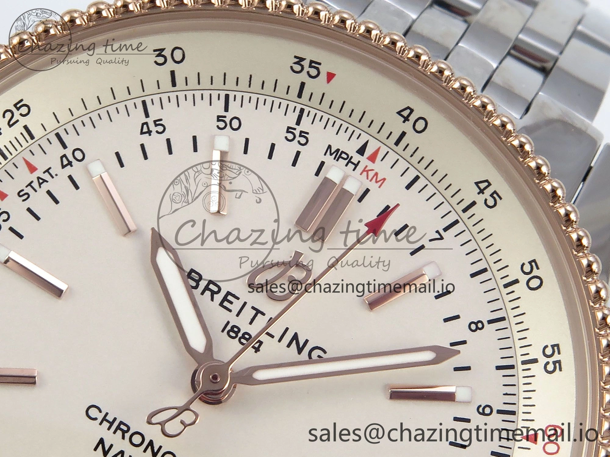 Navitimer 1 RG 41mm TF 1:1 Best Edition SS Bezel White Dial on SS Bracelet A2824