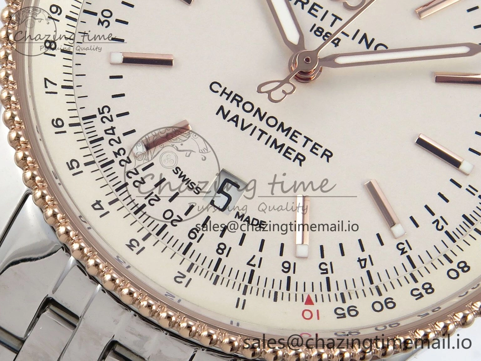 Navitimer 1 RG 41mm TF 1:1 Best Edition SS Bezel White Dial on SS Bracelet A2824