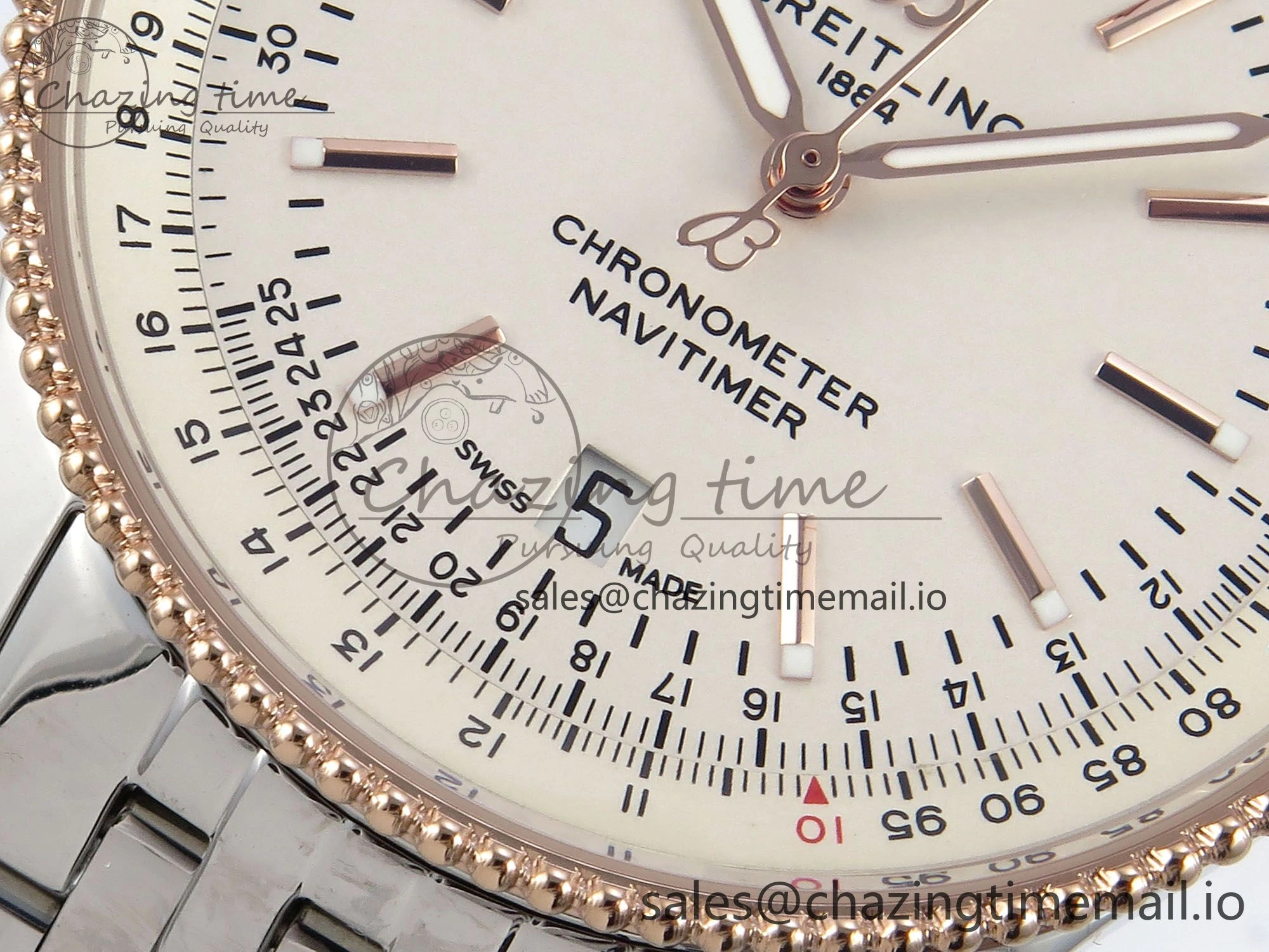 Navitimer 1 RG 41mm TF 1:1 Best Edition SS Bezel White Dial on SS Bracelet A2824