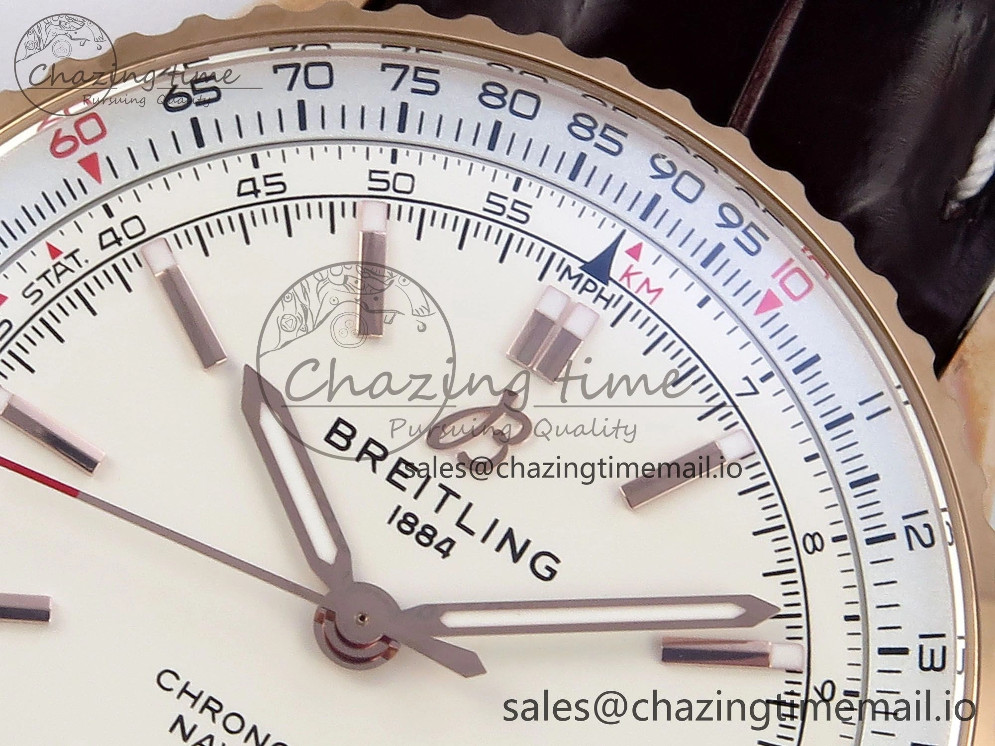 Navitimer 1 RG 41mm TF 1:1 Best Edition White Bezel White Dial on Brown Leather Strap A2824