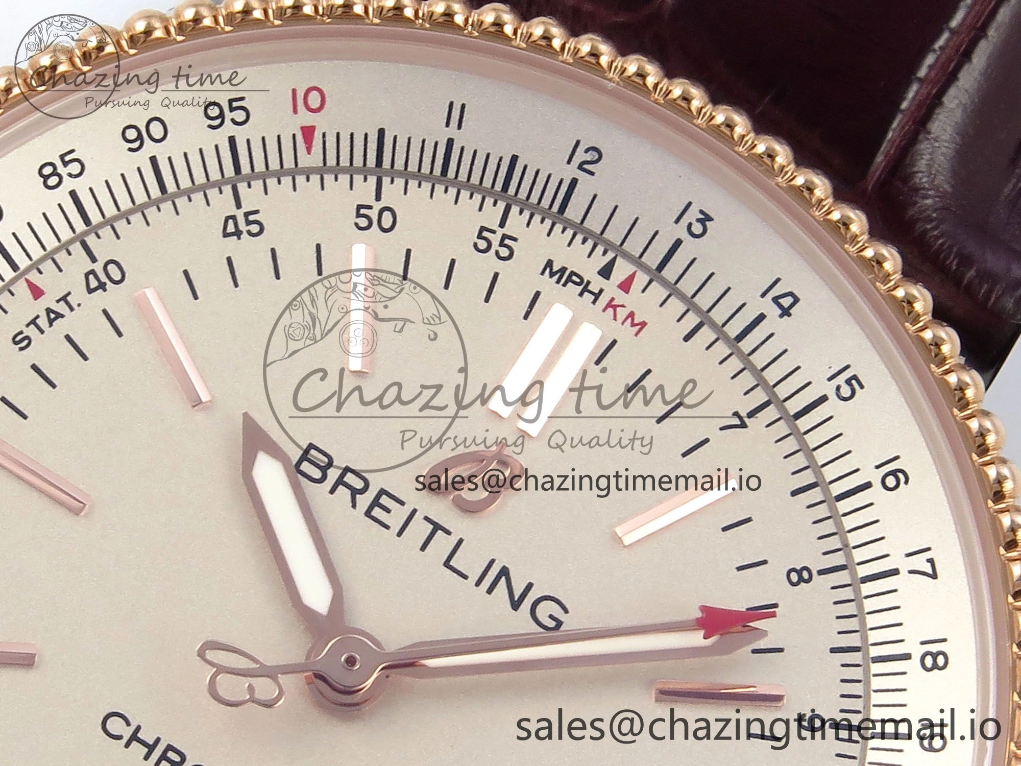 Navitimer 1 RG SS 38mm TF 1:1 Best Edition White Bezel White Dial on Brown Leather Strap A2824