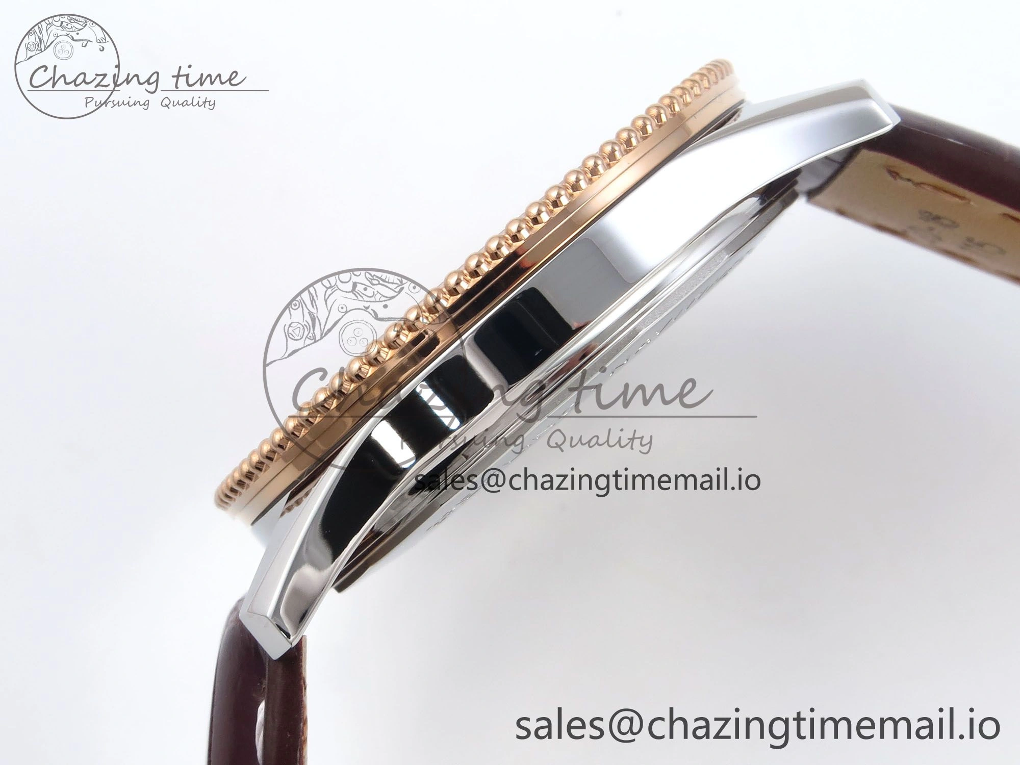 Navitimer 1 RG SS 38mm TF 1:1 Best Edition White Bezel White Dial on Brown Leather Strap A2824