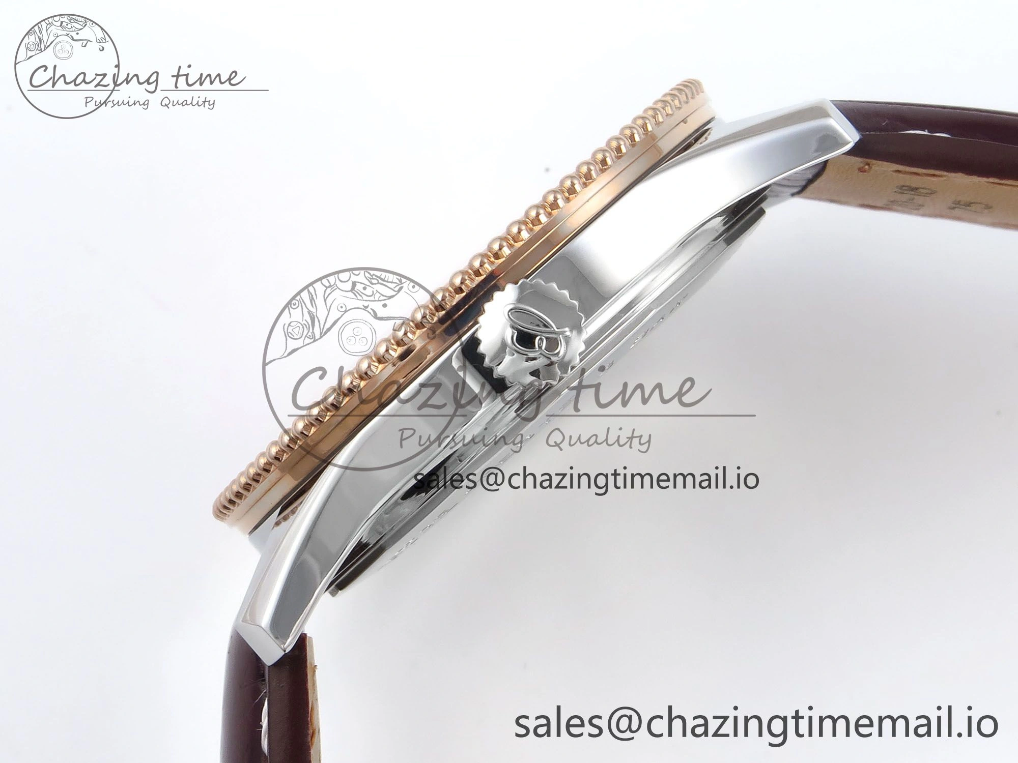 Navitimer 1 RG SS 38mm TF 1:1 Best Edition White Bezel White Dial on Brown Leather Strap A2824
