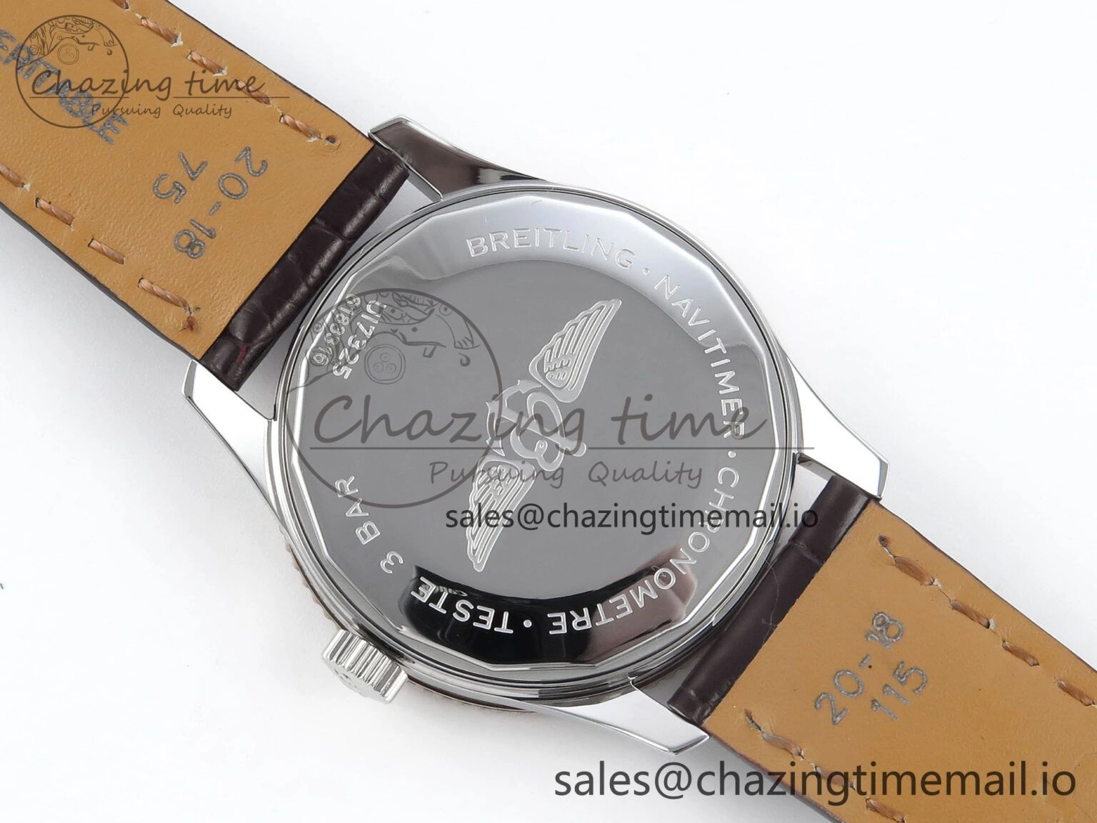 Navitimer 1 RG SS 38mm TF 1:1 Best Edition White Bezel White Dial on Brown Leather Strap A2824