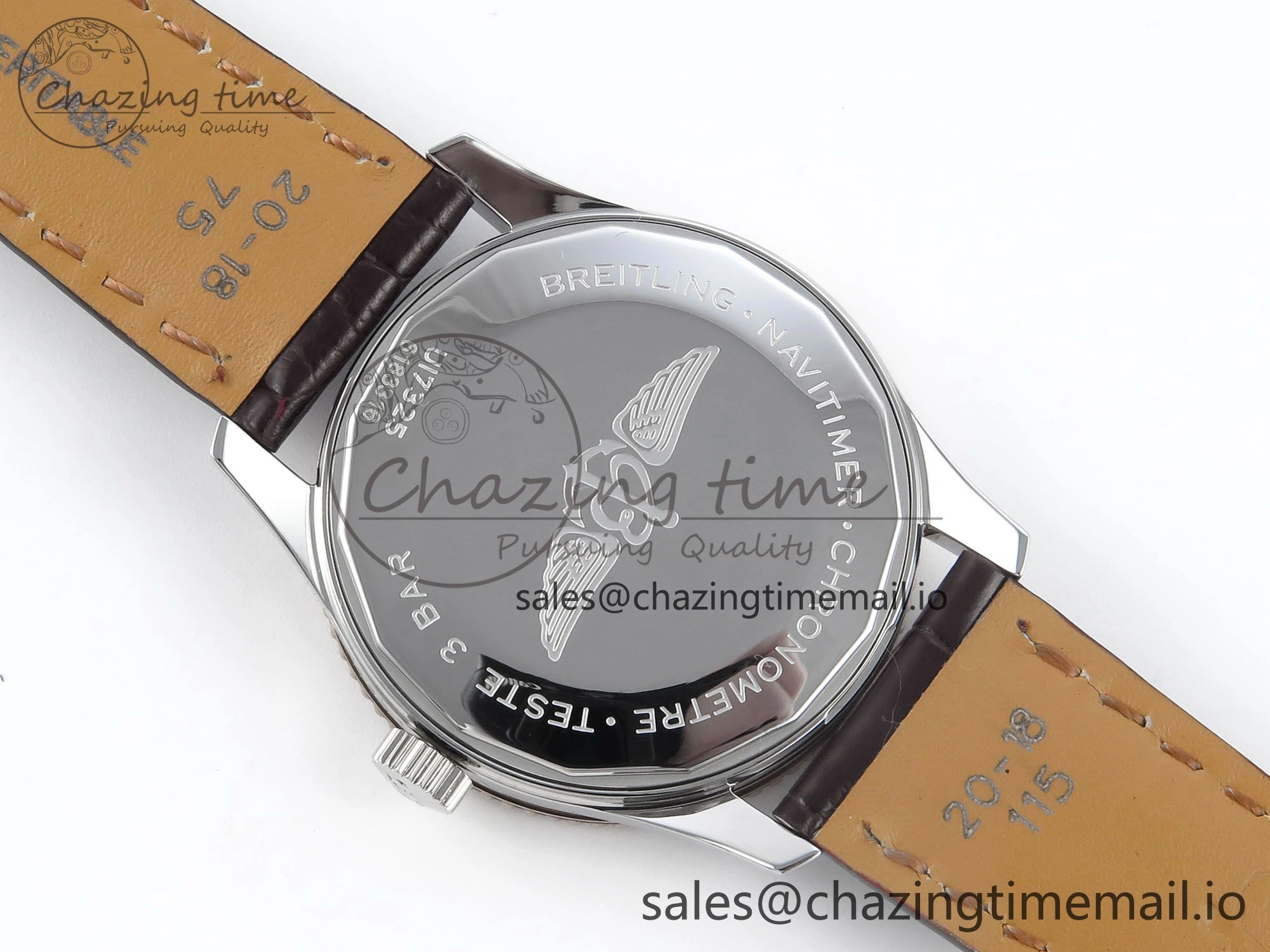 Navitimer 1 RG SS 38mm TF 1:1 Best Edition White Bezel White Dial on Brown Leather Strap A2824
