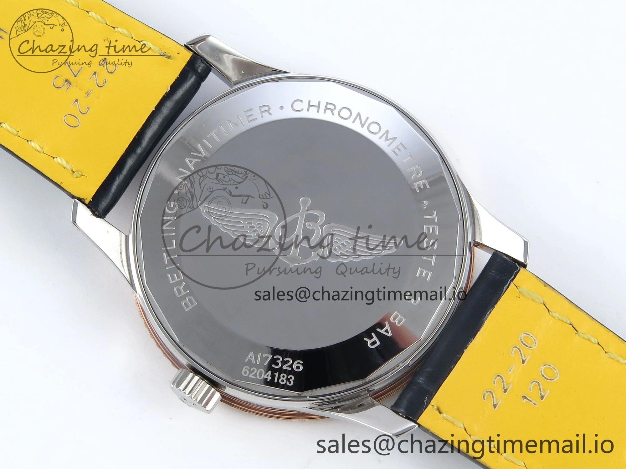 Navitimer 1 RG SS 41mm TF 1:1 Best Edition White Bezel Gray Dial on Blue Leather Strap A2824
